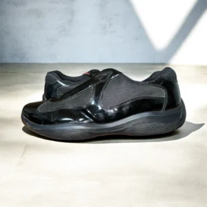 PRADA Americas Cup Patent Leather Sneakers US MENS SIZE 11 (PS 0906 10) Black