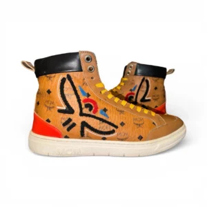 MCM HI TOP SNEAKERS sz 39 Men's Size 7 (Women's Size 9) Butterfly Embroidered
