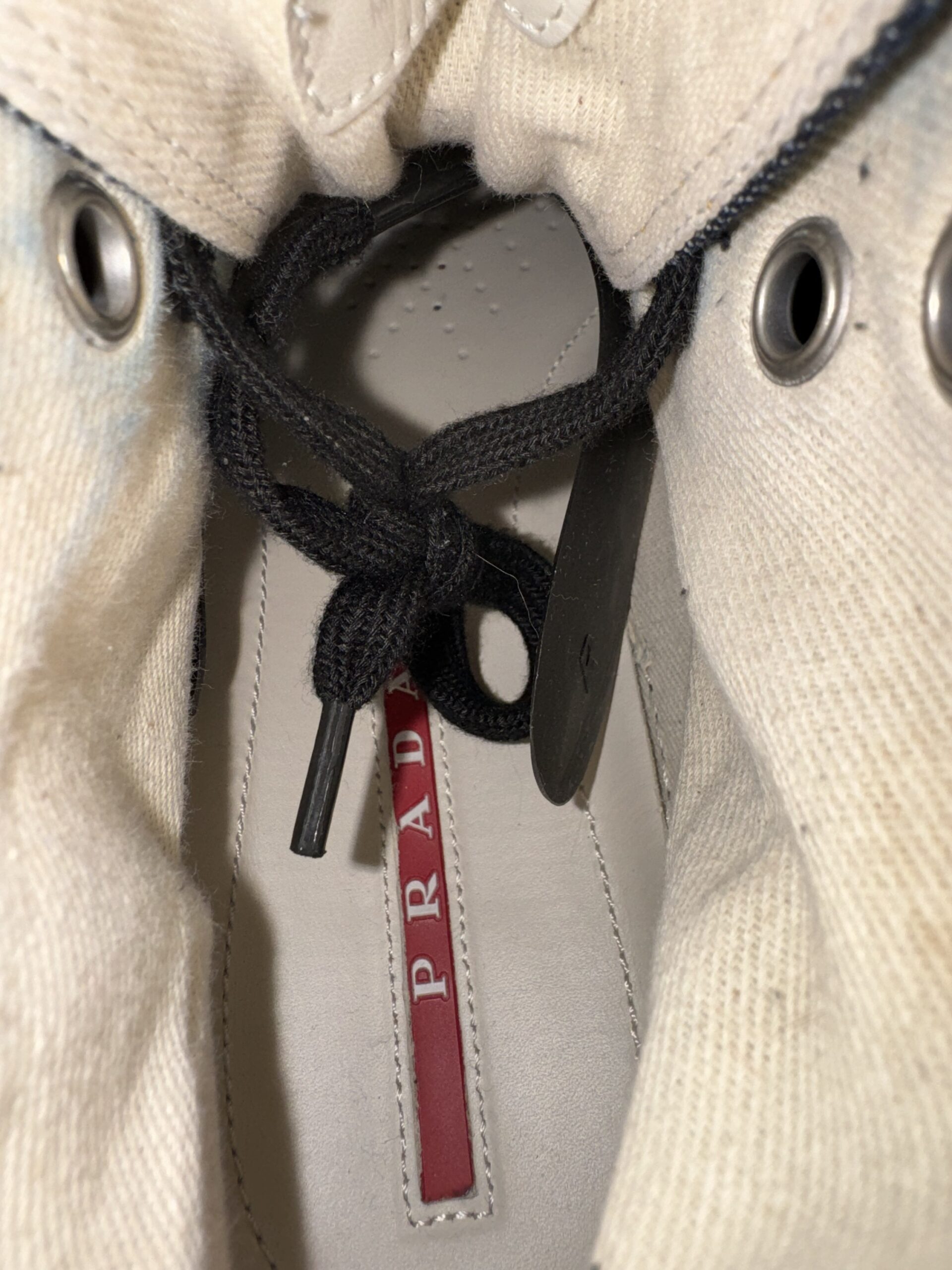 PRADA Denim High Top Sneakers (4T 3218 8.5) Men's US size 9.5/10 (canvas) - Image 14