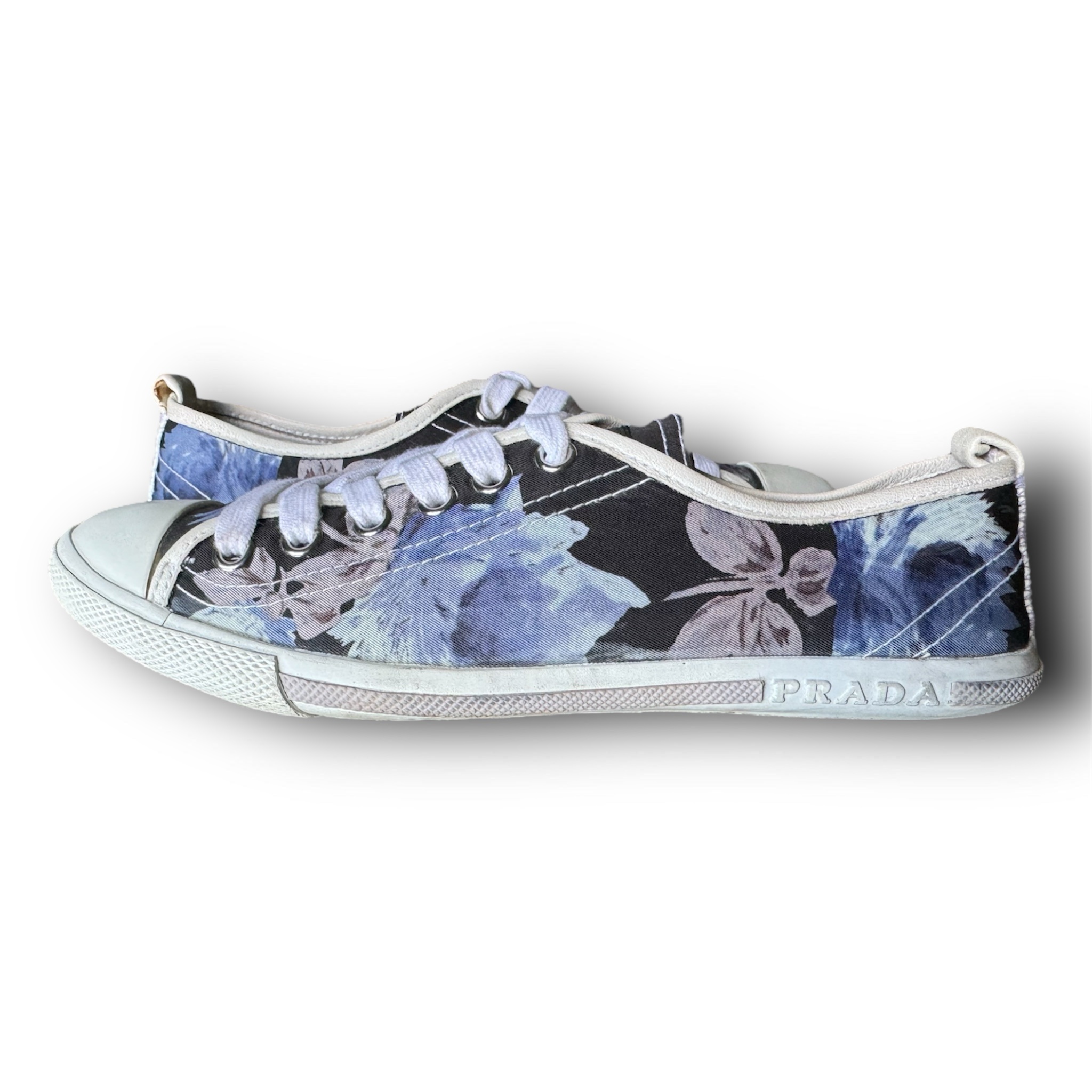 PRADA Women's Canvas Shoes Floral Design Size 35 (US 5) (35 3E4999) - Image 2