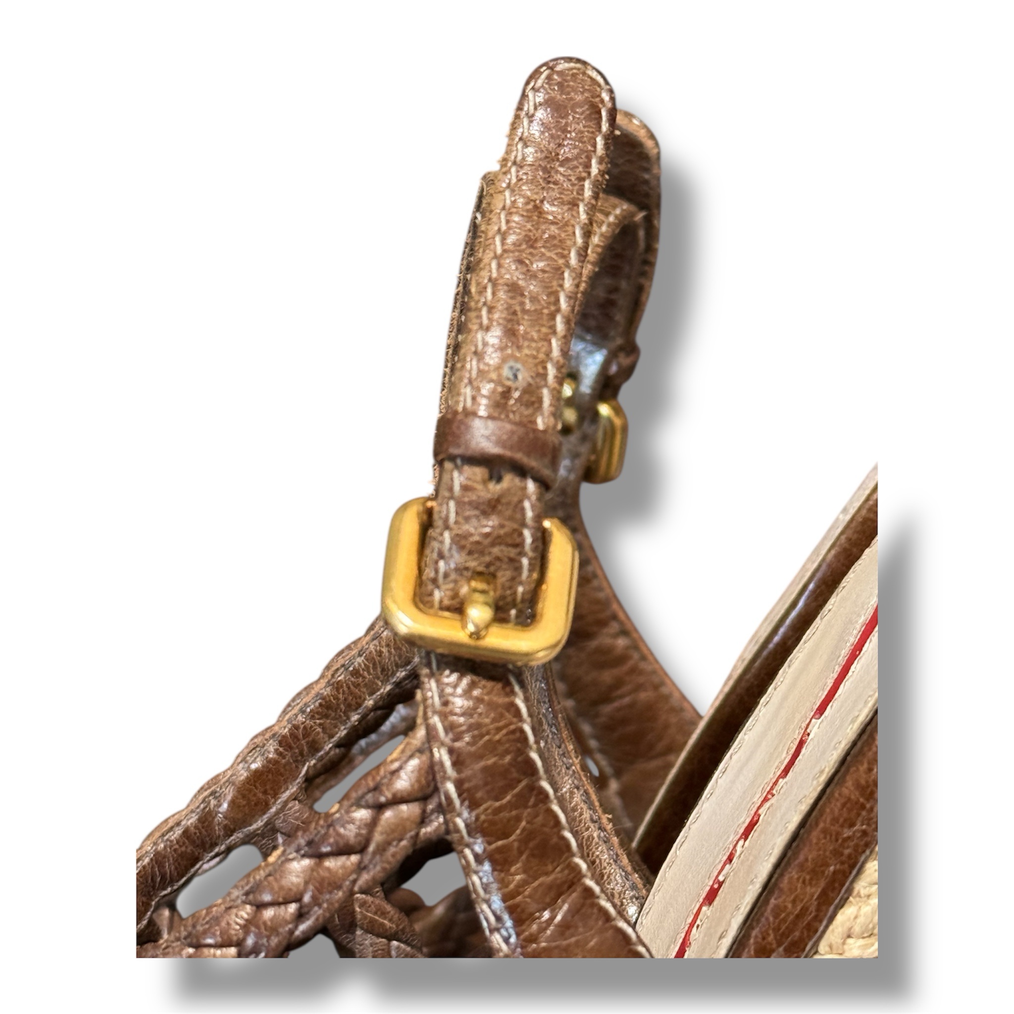 PRADA Woven Leather Wedge Sandals Platform Size 7 US 38 EU (with Box And Bag) - Image 8