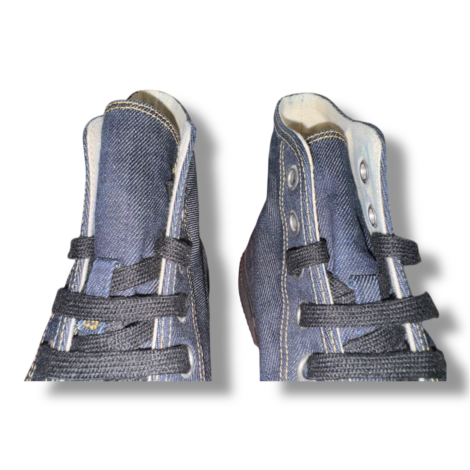 PRADA Denim High Top Sneakers (4T 3218 8.5) Men's US size 9.5/10 (canvas) - Image 6