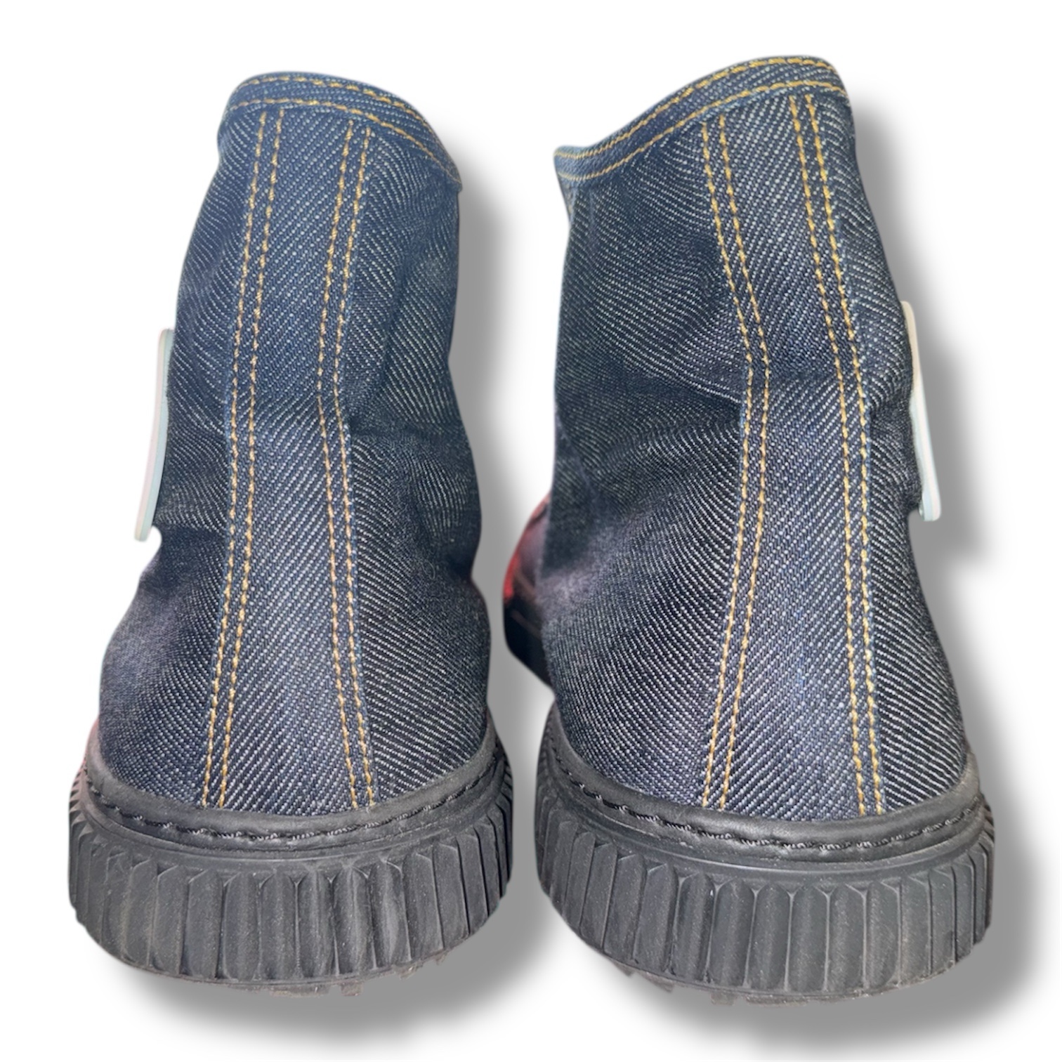 PRADA Denim High Top Sneakers (4T 3218 8.5) Men's US size 9.5/10 (canvas) - Image 10