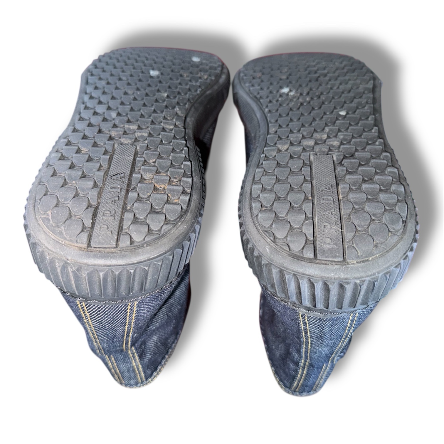 PRADA Denim High Top Sneakers (4T 3218 8.5) Men's US size 9.5/10 (canvas) - Image 13