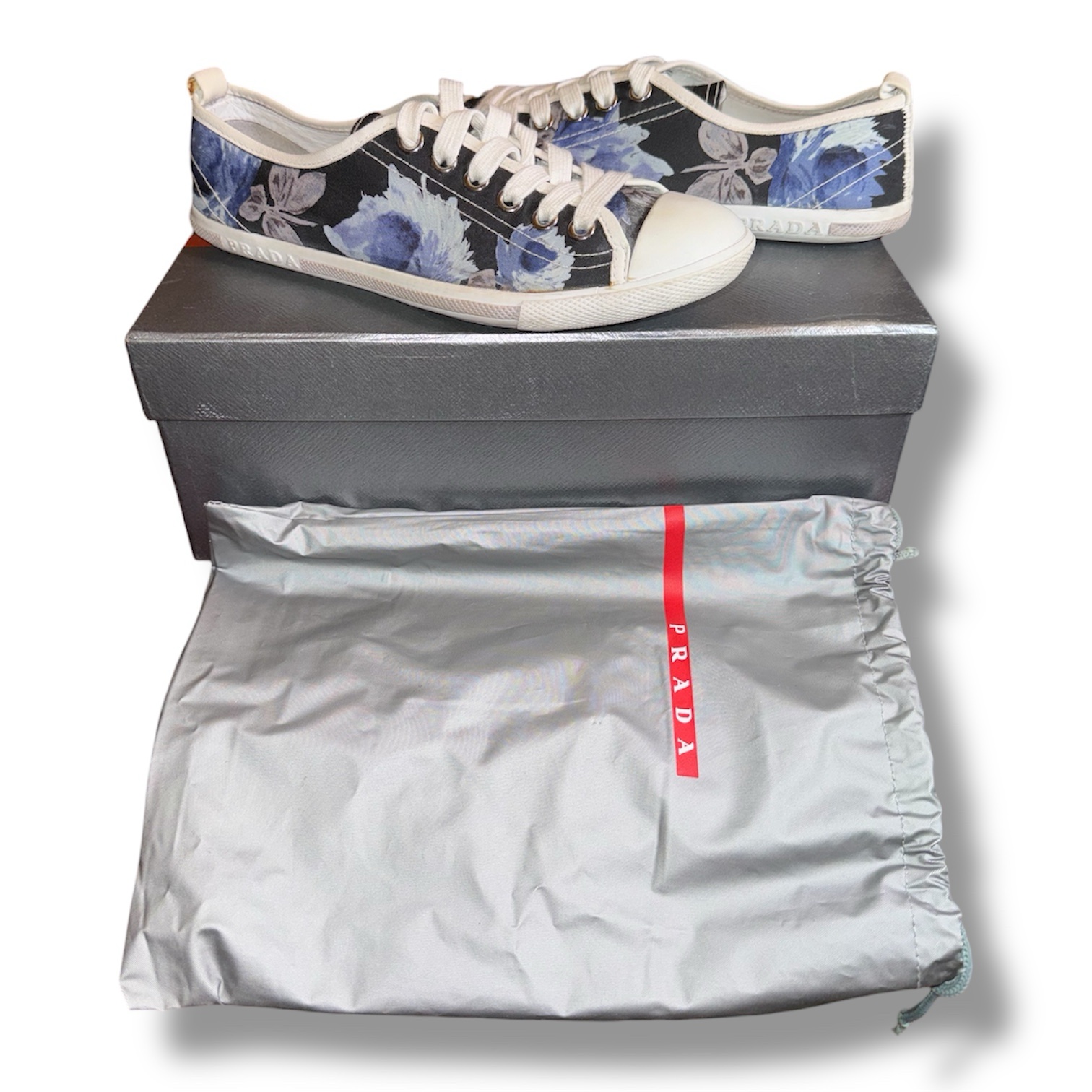 PRADA Women's Canvas Shoes Floral Design Size 35 (US 5) (35 3E4999)