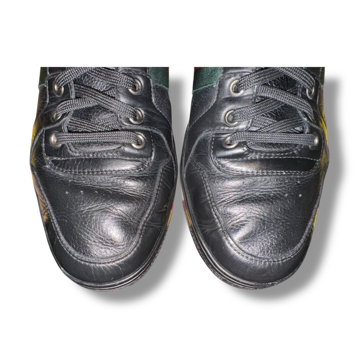 GUCCI Men's Leather Hi Top Sneakers (221825 6 G) Men's US Size 7 Black - Image 7