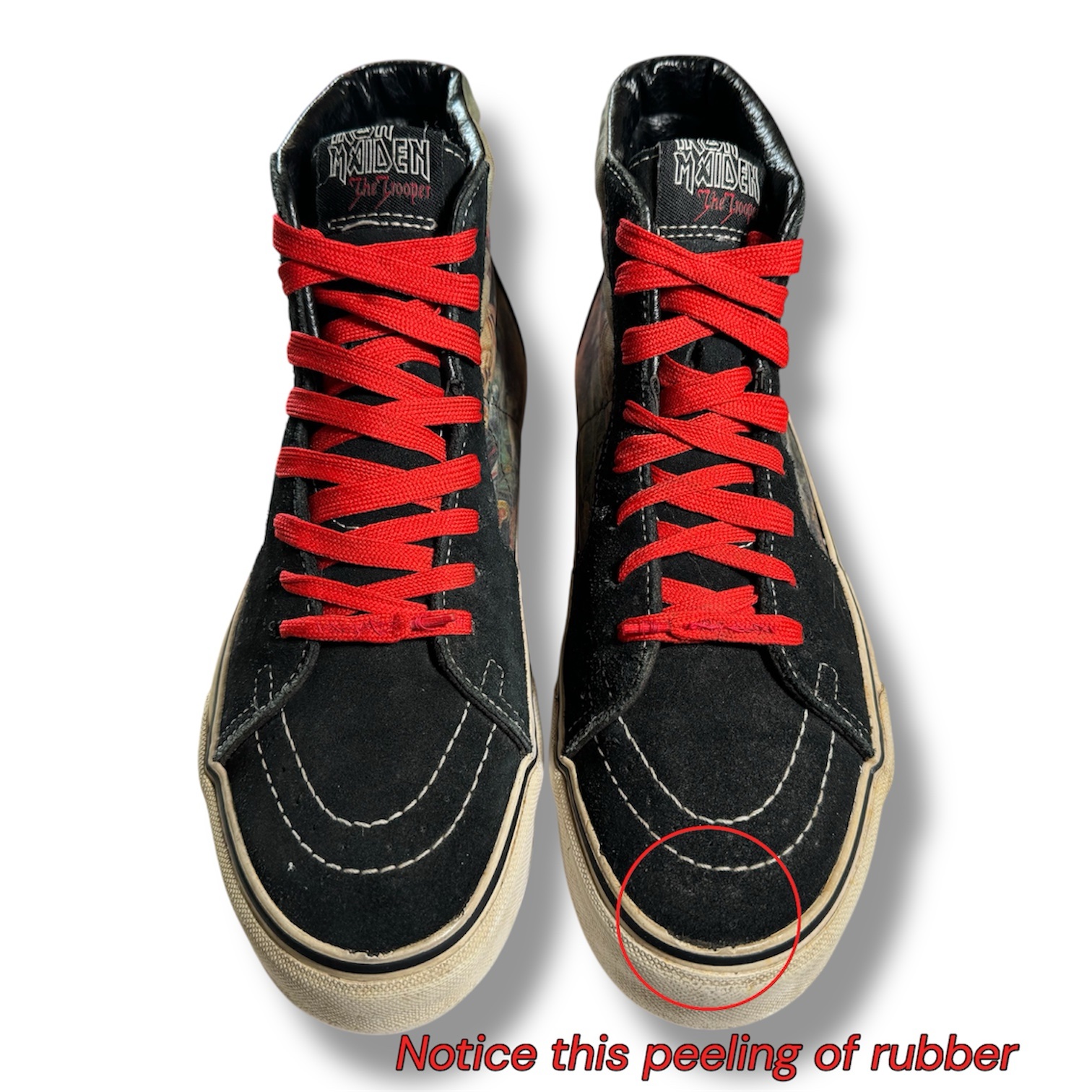 Vans Sk8-hi X Iron Maiden "The Trooper" Rare size US 9 skate shoes - Image 5