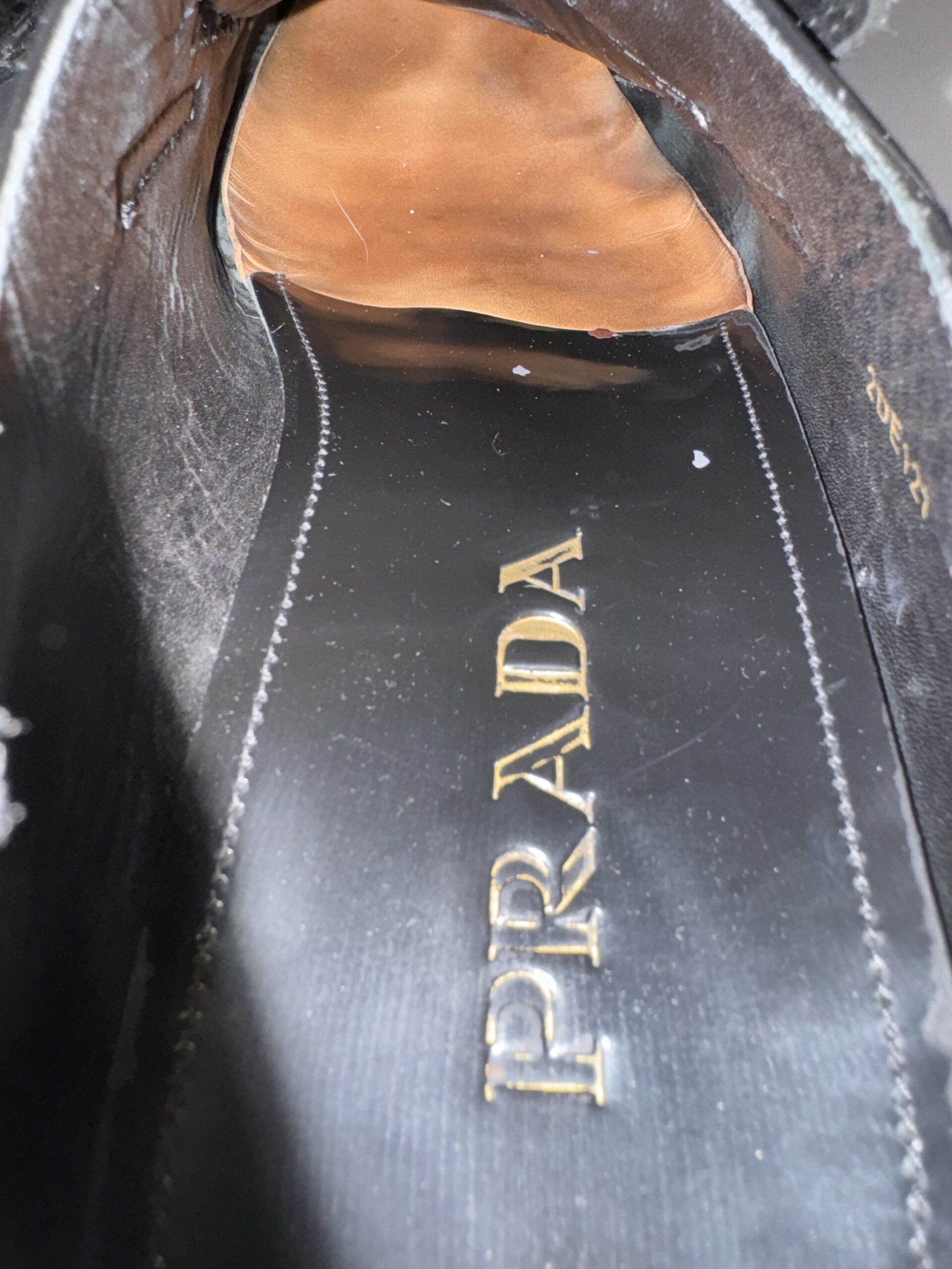 Prada 2DE127 Loafers Black Leather Men’s Size 44 EU / US 11 Made in Italy - Image 9