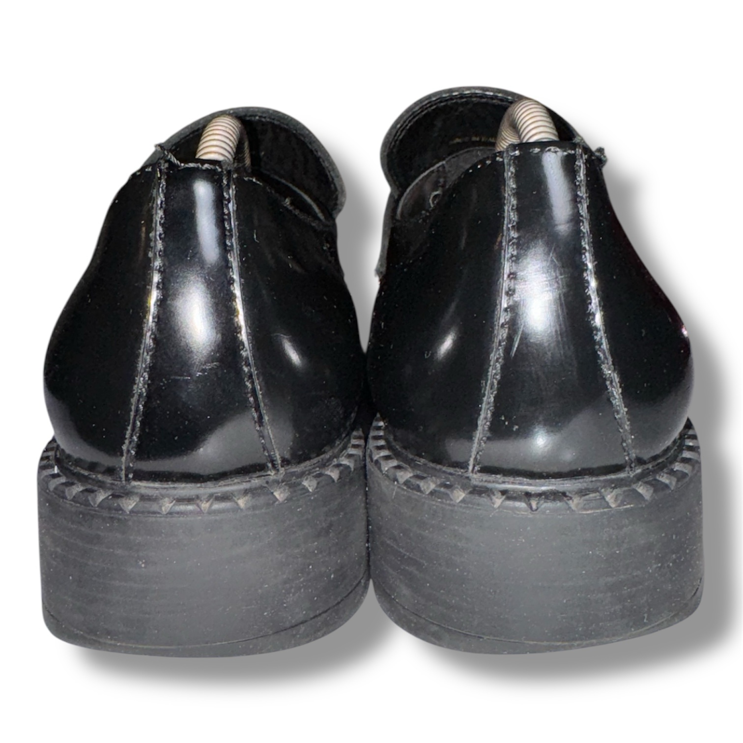 Prada 2DE127 Loafers Black Leather Men’s Size 44 EU / US 11 Made in Italy - Image 7