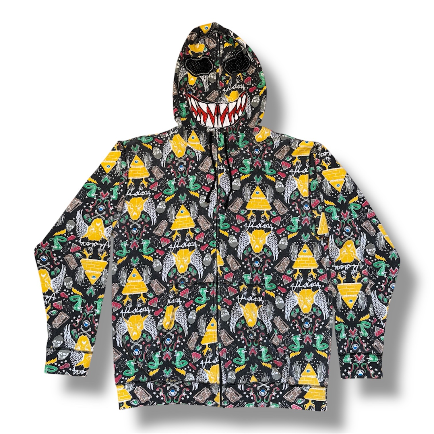 Vision Street Wear Full Zip Up Monster Face Hood Large (volcom Ryan Sheckler) - Image 2