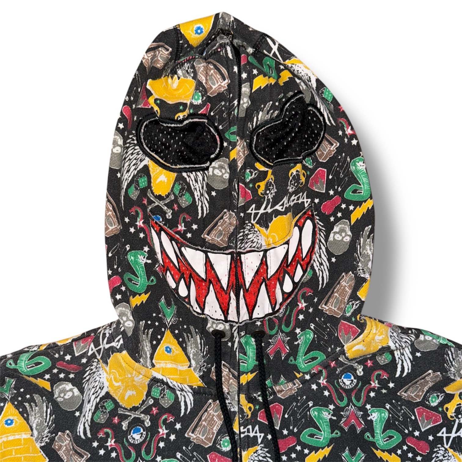 Vision Street Wear Full Zip Up Monster Face Hood Large (volcom Ryan Sheckler)