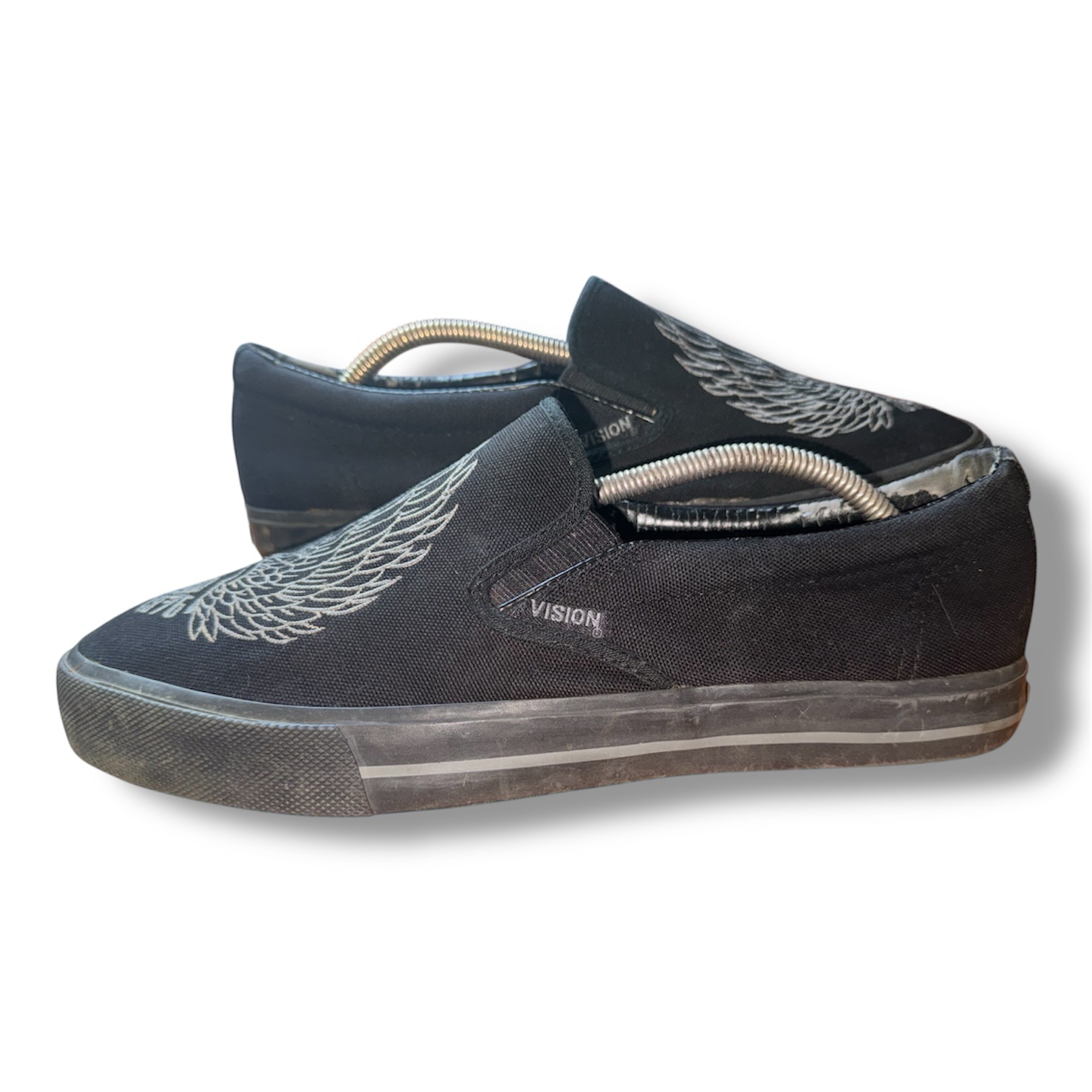 Vision Street Wear Slip On Shoes Men's 11 US Black Canvas Gum Sole - Image 2