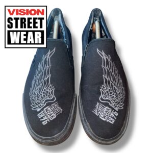 Vision Street Wear Slip On Shoes Men's 11 US Black Canvas Gum Sole