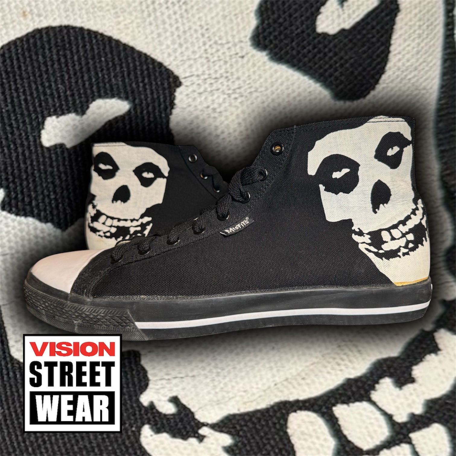 Vision Street Wear x Misfits Fiend Skull Sneakers Men’s US 13 Rare Punk Skate