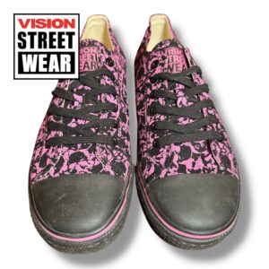 Vision Street Wear Men's US 8 Pink Punk Skull Low Canvas Shoes (New, No Box)