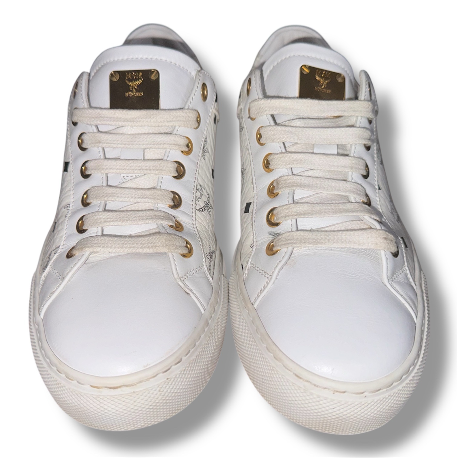 Size 39 MCM Sneakers White Visetos Low Top (Women's US 9, Men's US 7) - Image 6