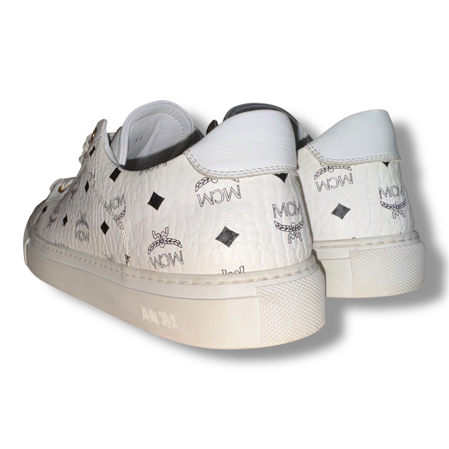 Size 39 MCM Sneakers White Visetos Low Top (Women's US 9, Men's US 7) - Image 9