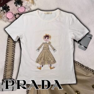 Prada Women's XL Robot/ Doll 3D Cotton T-Shirt Short Sleeve (fits like a small)