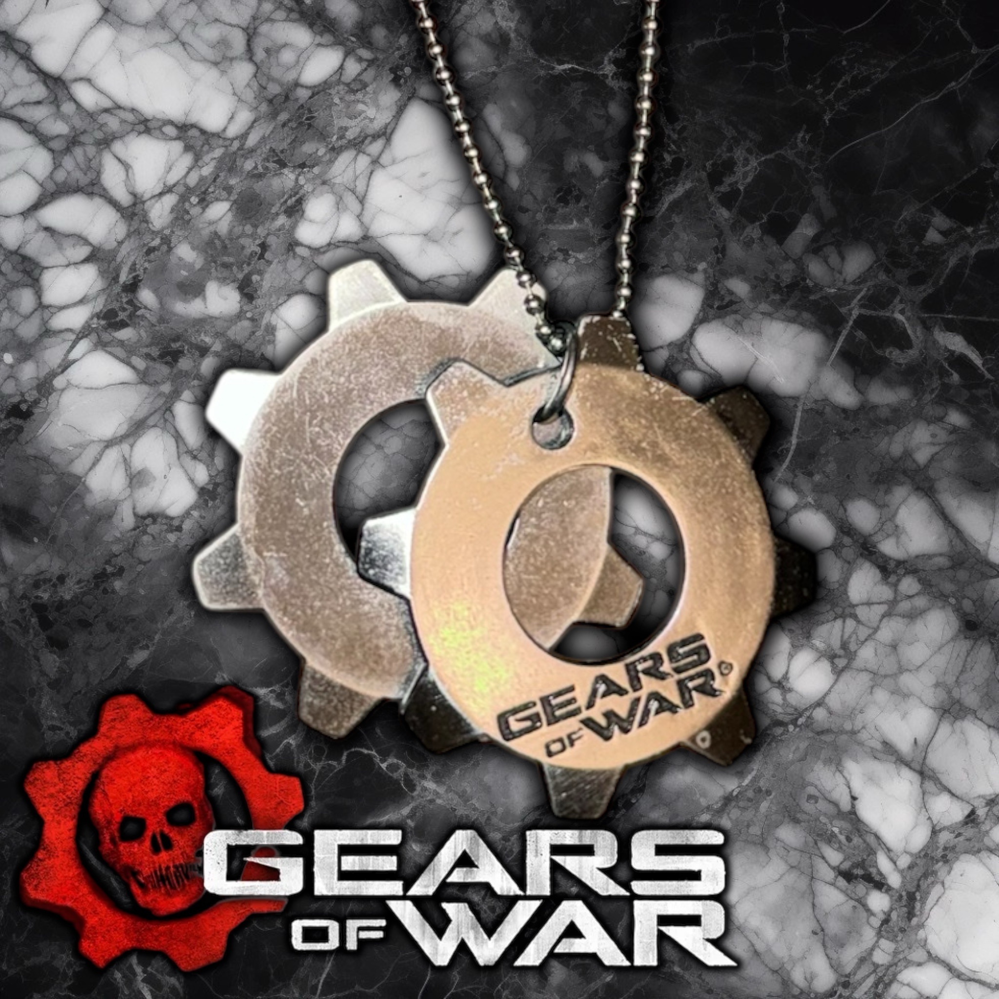 Gears of War GameStop Pro Rewards Cog Tags Necklace Official Merchandise