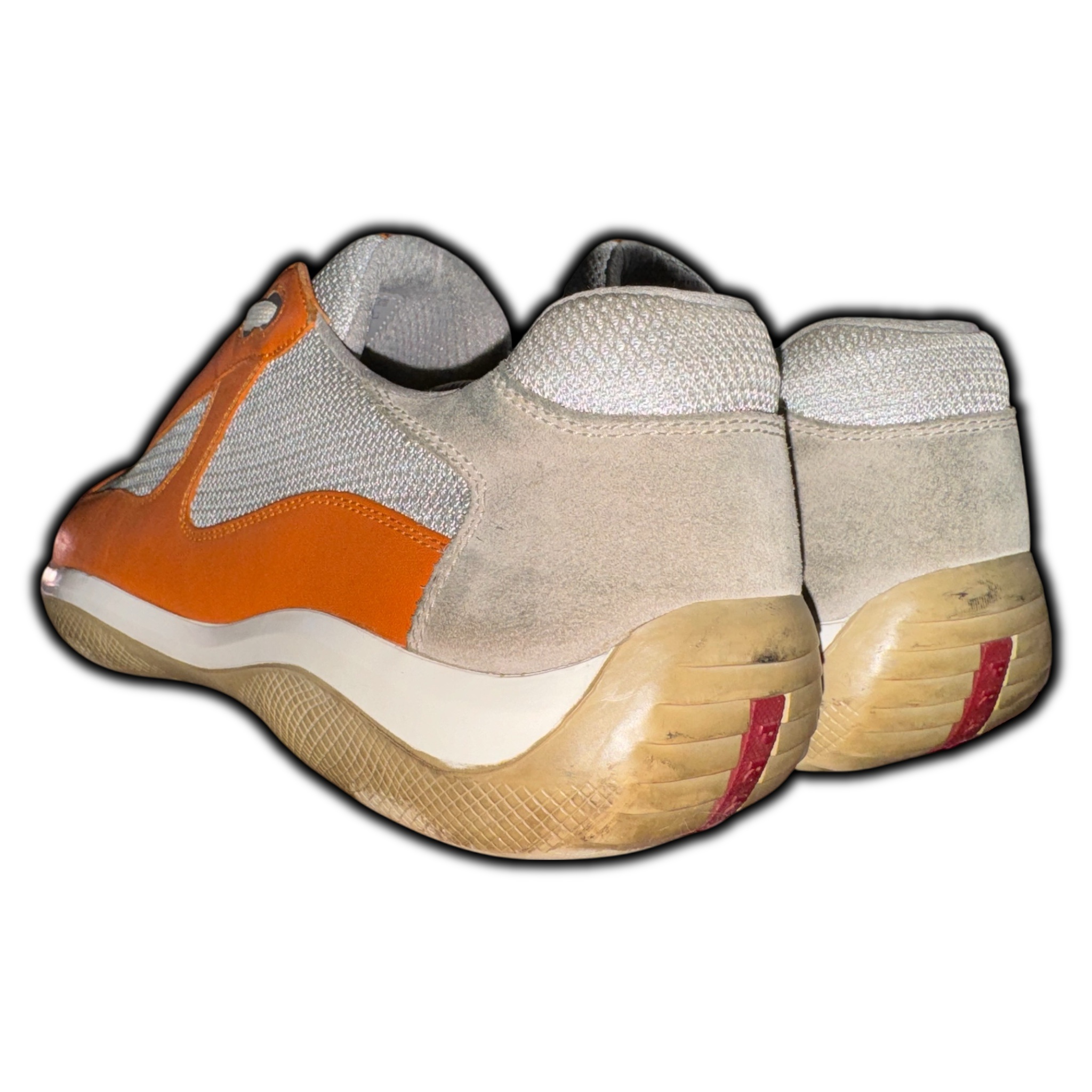 Prada Americas Cup (Men's 12) Leather Sneakers (PS 0906 11) Orange - Image 11