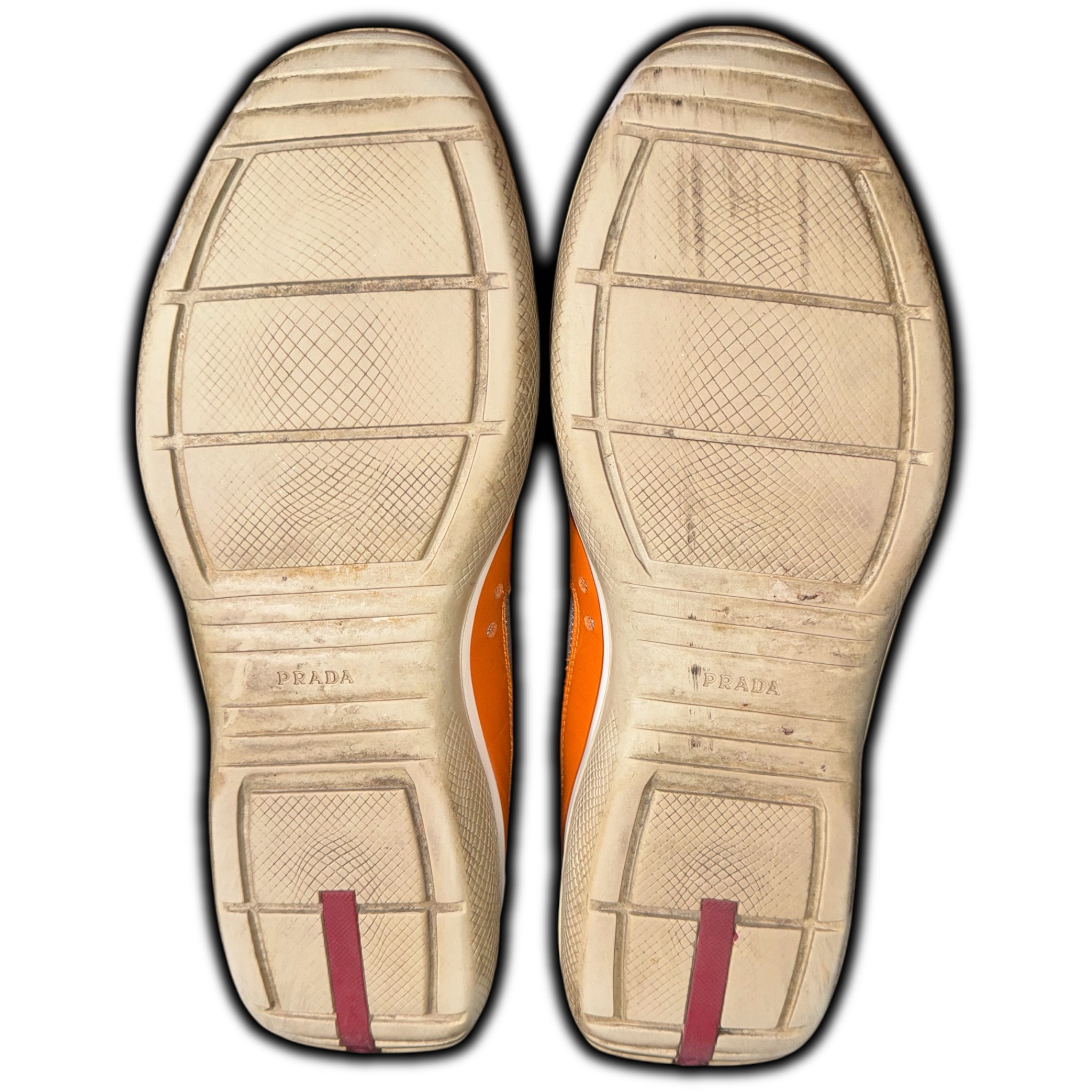 Prada Americas Cup (Men's 12) Leather Sneakers (PS 0906 11) Orange - Image 13