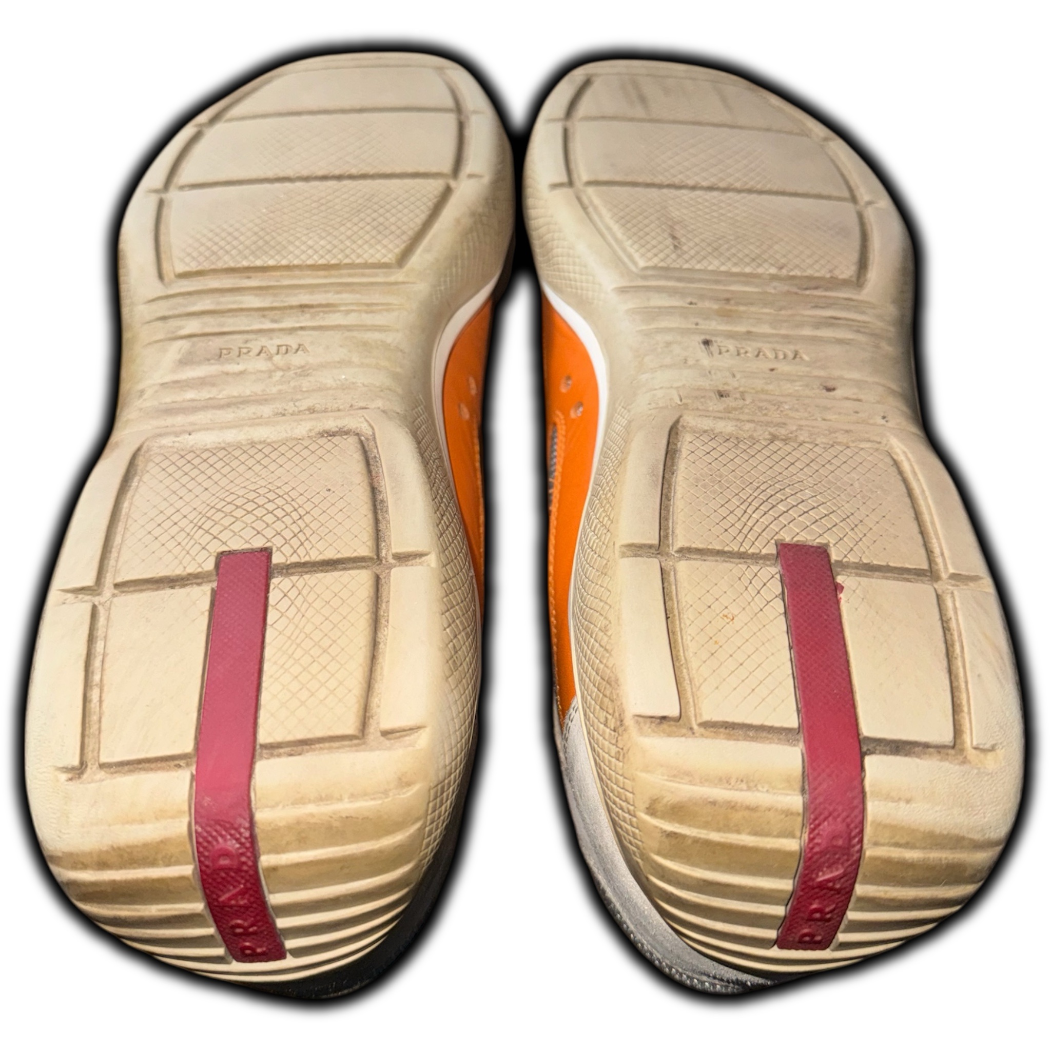 Prada Americas Cup (Men's 12) Leather Sneakers (PS 0906 11) Orange - Image 12